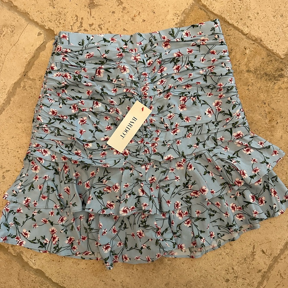 NWT Bardot Sky Roses Rah Rah Blue Floral Skirt XS